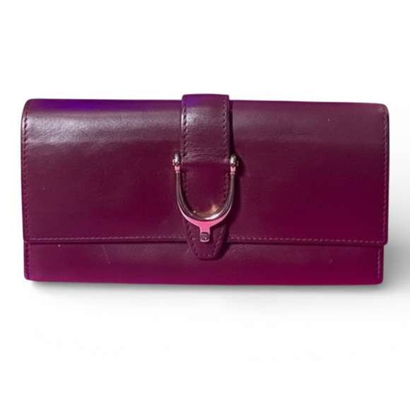 GUCCI Maroon w/Silver Hardware Leather Long Wallet, EUC - Picture 2 of 16